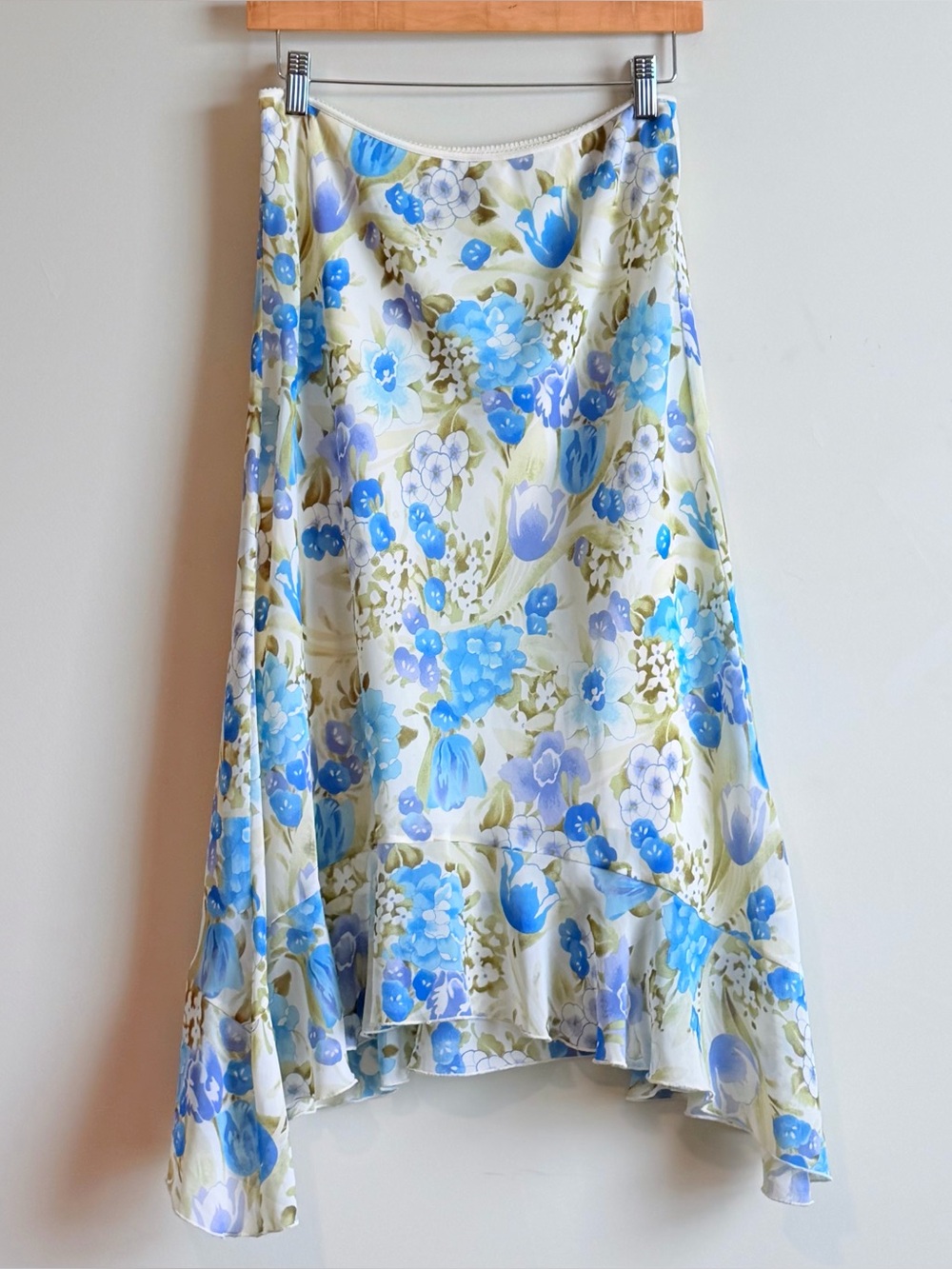 Vintage Jonathan Martin Studio Floral Blue Green Y2K Skirt, Size Medium